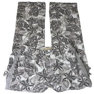 Cabelas Cargo Pants Womens 10x31 Gray Cotton Floral Print Utility Y2k Baggy